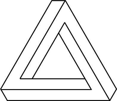 Triangular Optical Illusion Visual Illusio - Optical Illusions With Triangles (393x340), Png Download