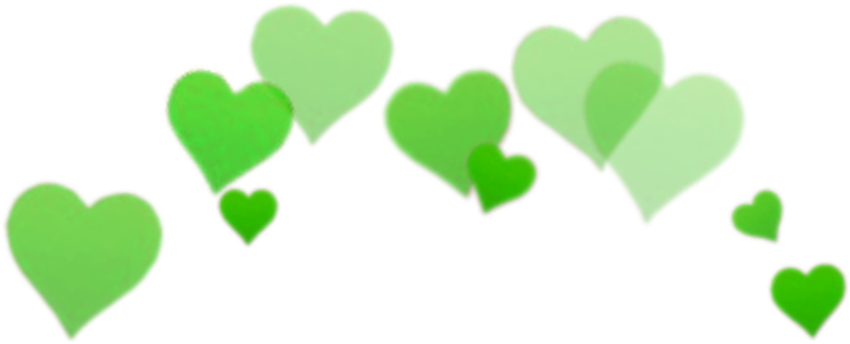 #hearts #heart #crown #heartcrown #green #overlay #cute - Heart Crown Png Green (1024x649), Png Download