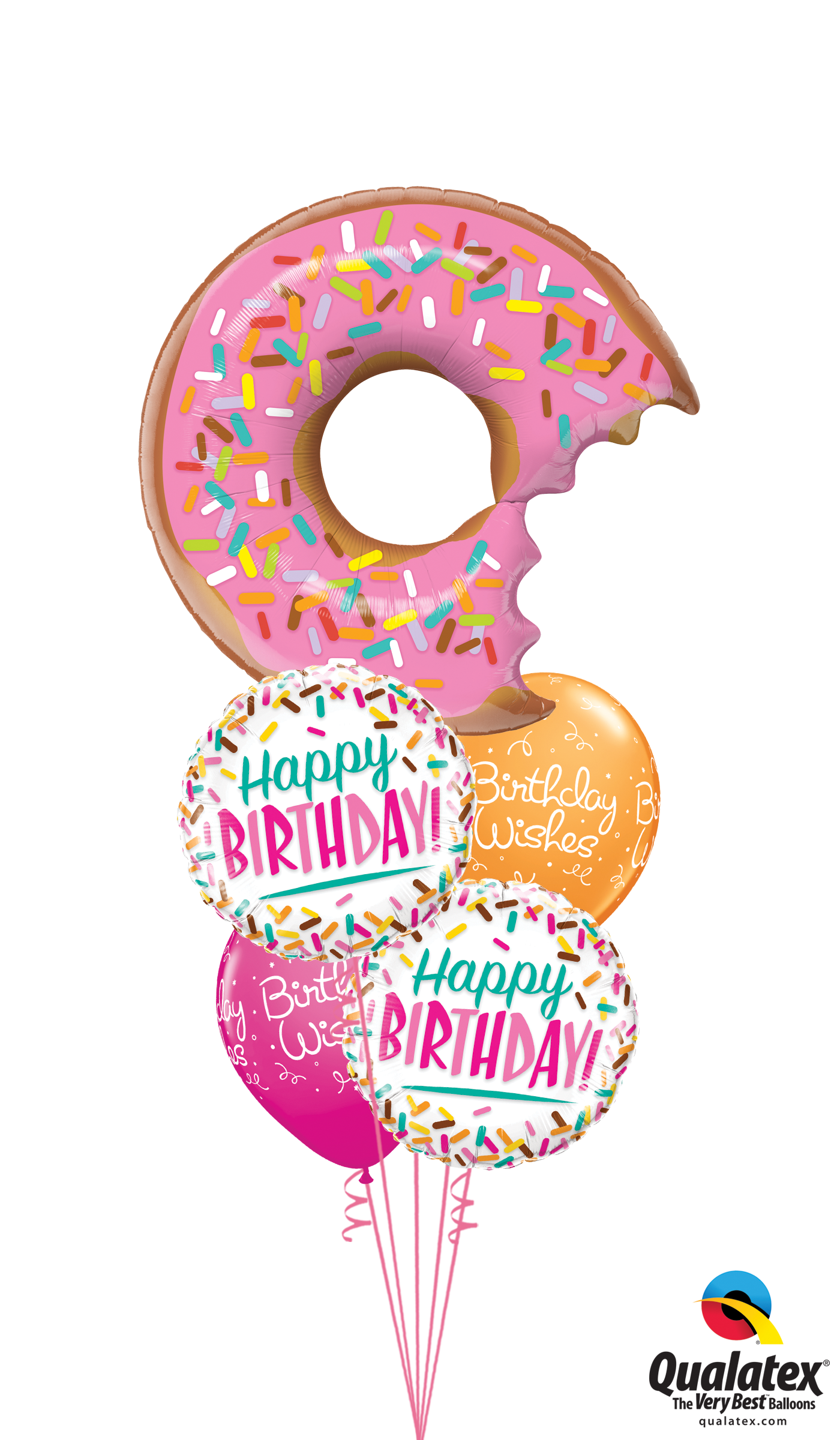 Classic Balloon Bouquet Party Fever Ⓒ - Birthday Donut Clip Art (1400x2400), Png Download