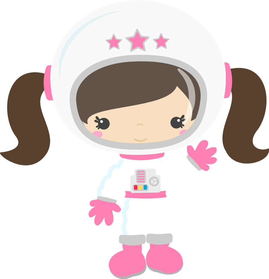 Clipart Girl Astronaut - Niña Astronauta (900x934), Png Download
