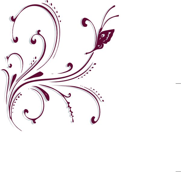 Purple Scroll Clipart - Blue Flower Vector Png (600x572), Png Download