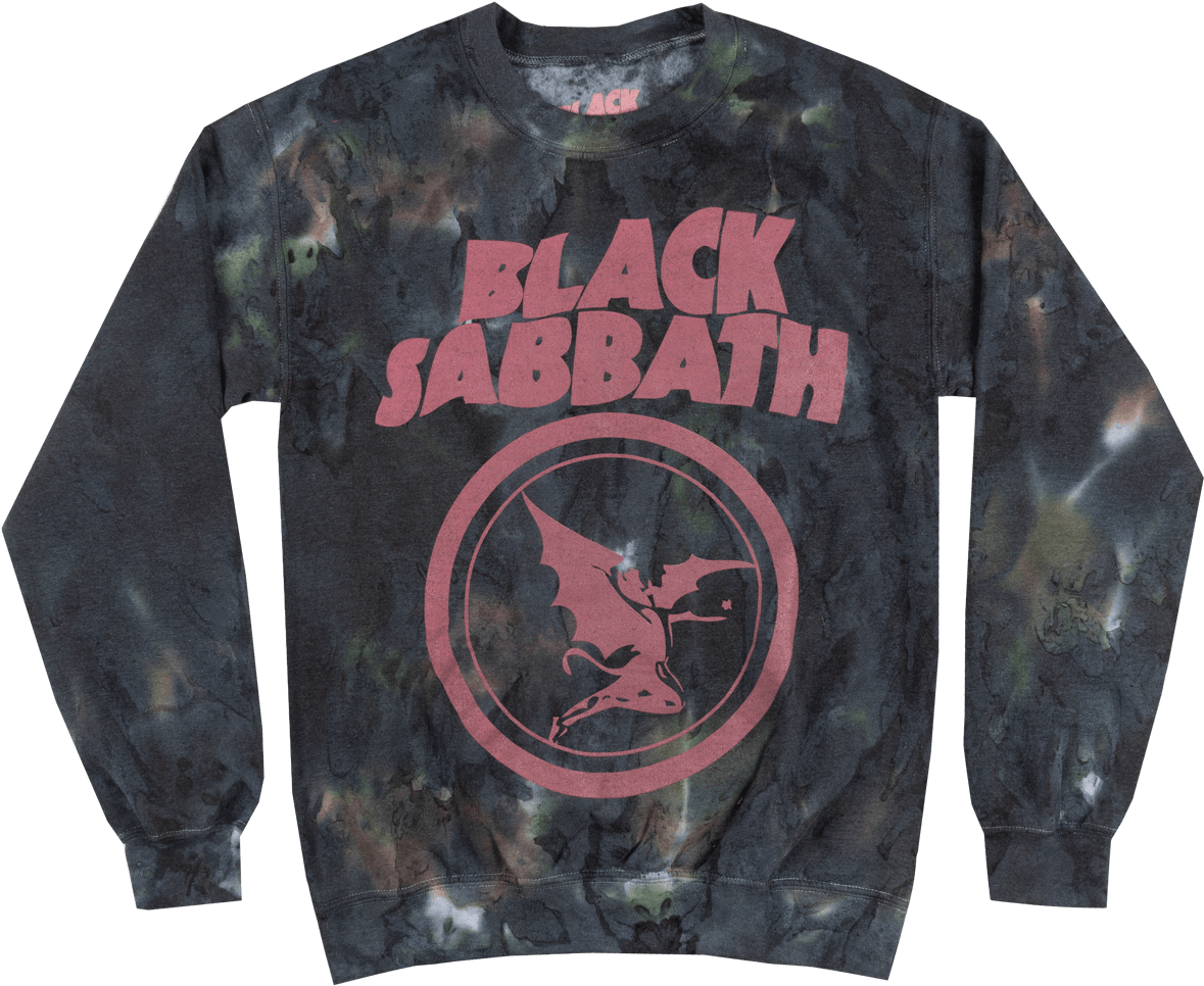 Black Sabbath Crewneck Sweatshirt Pullover Metal Music - Long-sleeved T-shirt (1223x1000), Png Download