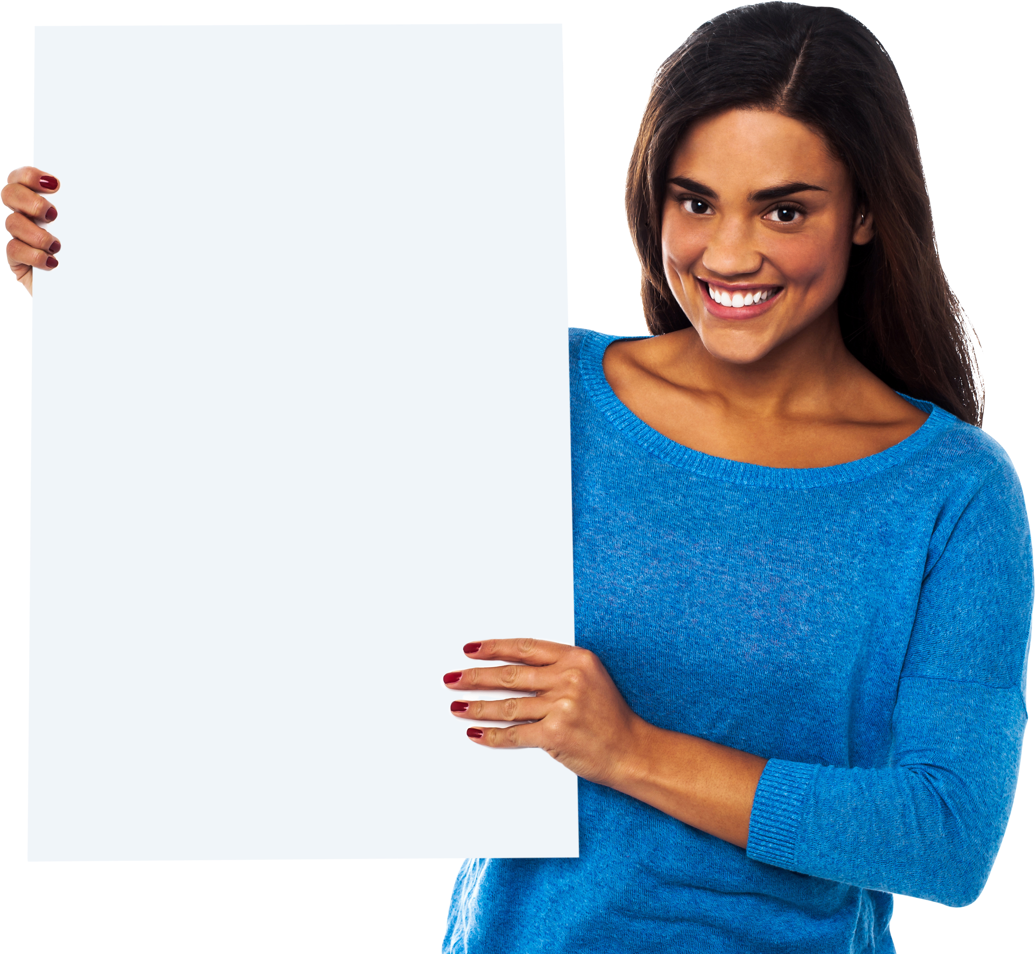Girl Holding Banner Download Free Png Image - Girl Holding A Banner (4809x3200), Png Download