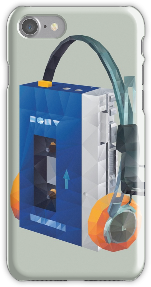 Sony Walkman Tps L2 With Mdr 5a Headphone Polygon Art - Billie Eilish Phone Cases For Iphone 6 (750x1000), Png Download