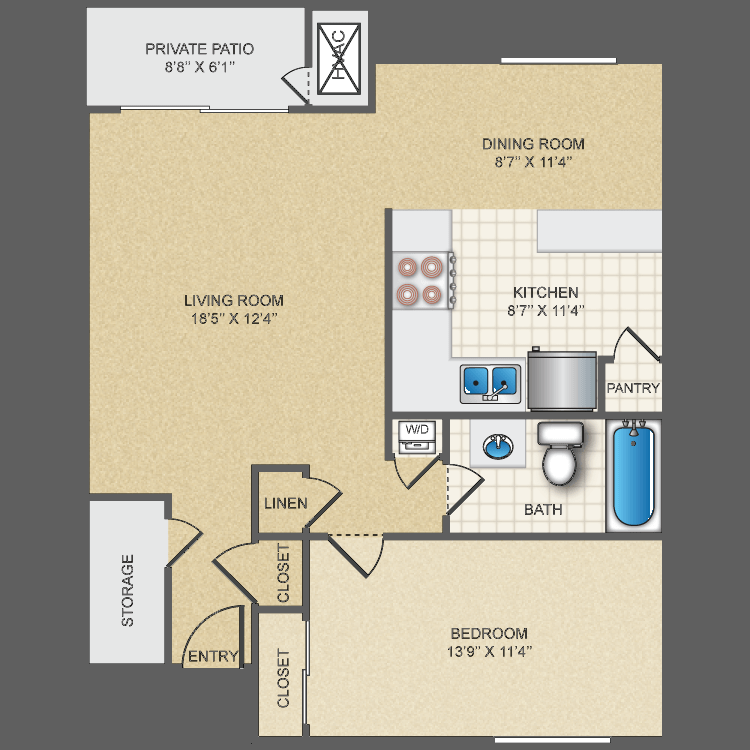 The Meridian - 1st Floor - Floor Plan (750x750), Png Download