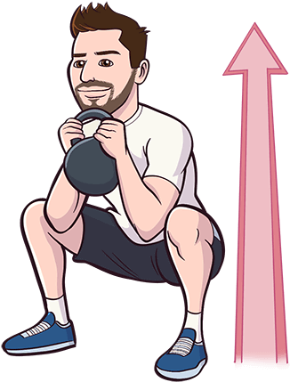Kettlebell Squat - Kettlebell Squats (875x500), Png Download
