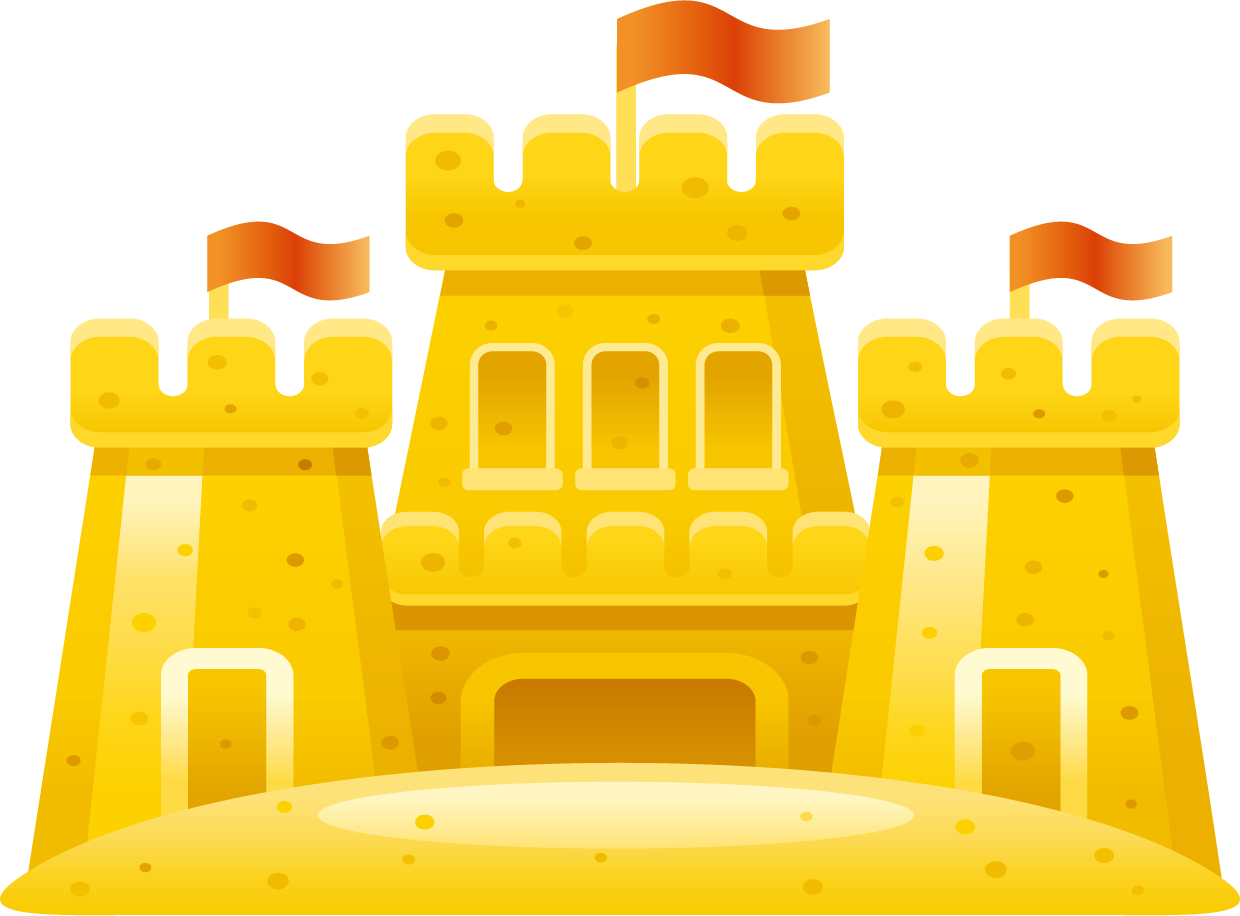 Sand Castle Png - Castillo Amarillo Dibujo (1240x916), Png Download