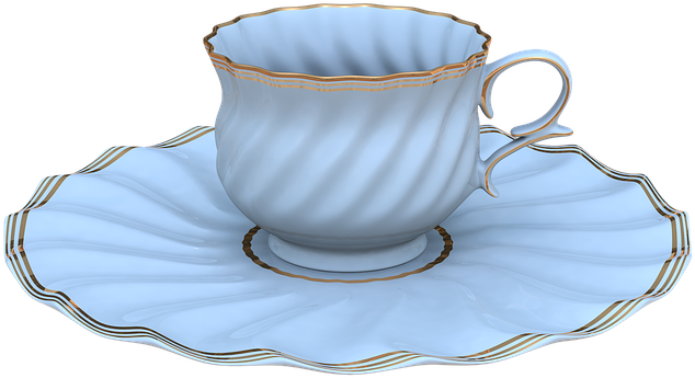 Coffee Cup, Transparent Background - Falling Gold Teacup And Saucer Transparent Background (720x720), Png Download