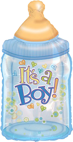 It's A Boy Hearts & Bubble Bottle Balloons - Tetero Para Baby Shower (600x600), Png Download