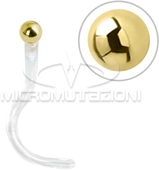 Bioplast® Nose Stud With 18k Gold Attachment Nose Studs - King Cobra (750x750), Png Download