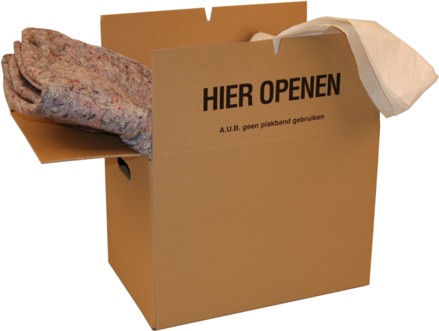 Moving Box, Corrugated Cardboard, 485x320x355mm, Double - Verhuisdoos Png (640x640), Png Download