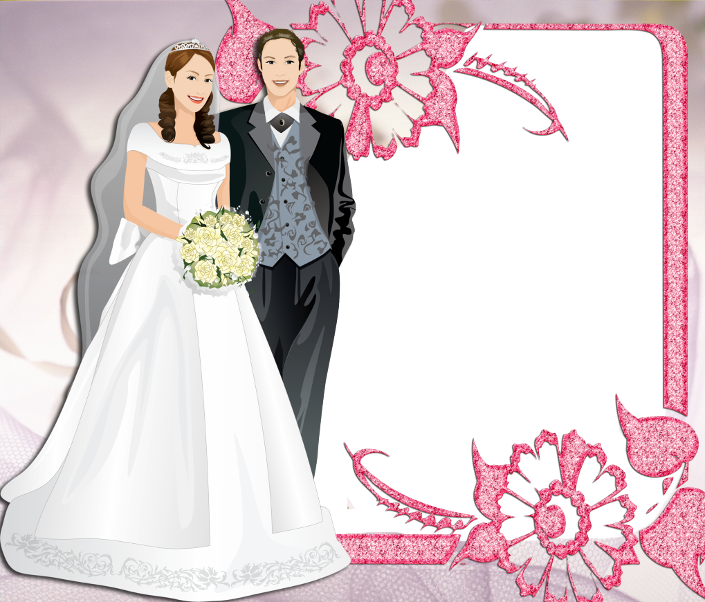 Moldura Para Fotos De Casamento - Quiero Dibujar Unos Novios Con Su Traje De Matrimonio (1019x870), Png Download