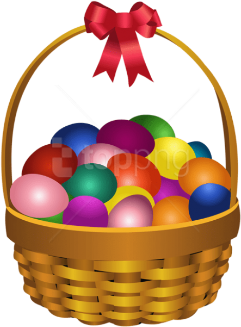 Free Png Download Easter Eggs In Basket Transparent - Fruit Basket Clip Art (481x654), Png Download