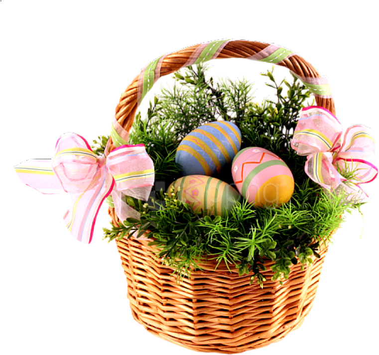 Free Png Download Easter Basket With Eggs Png Images - Easter Basket Transparent Background (850x790), Png Download