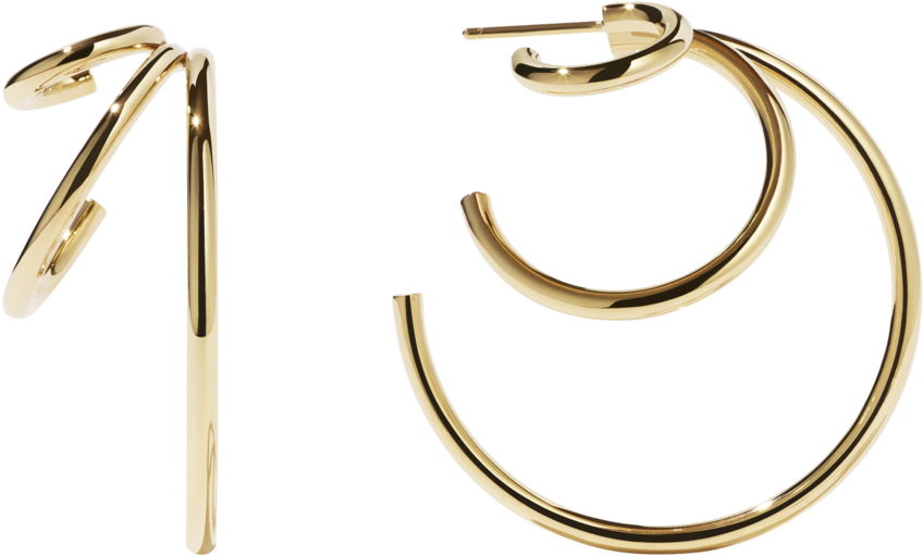 Triple Hoop Earrings - Earrings (1024x1024), Png Download