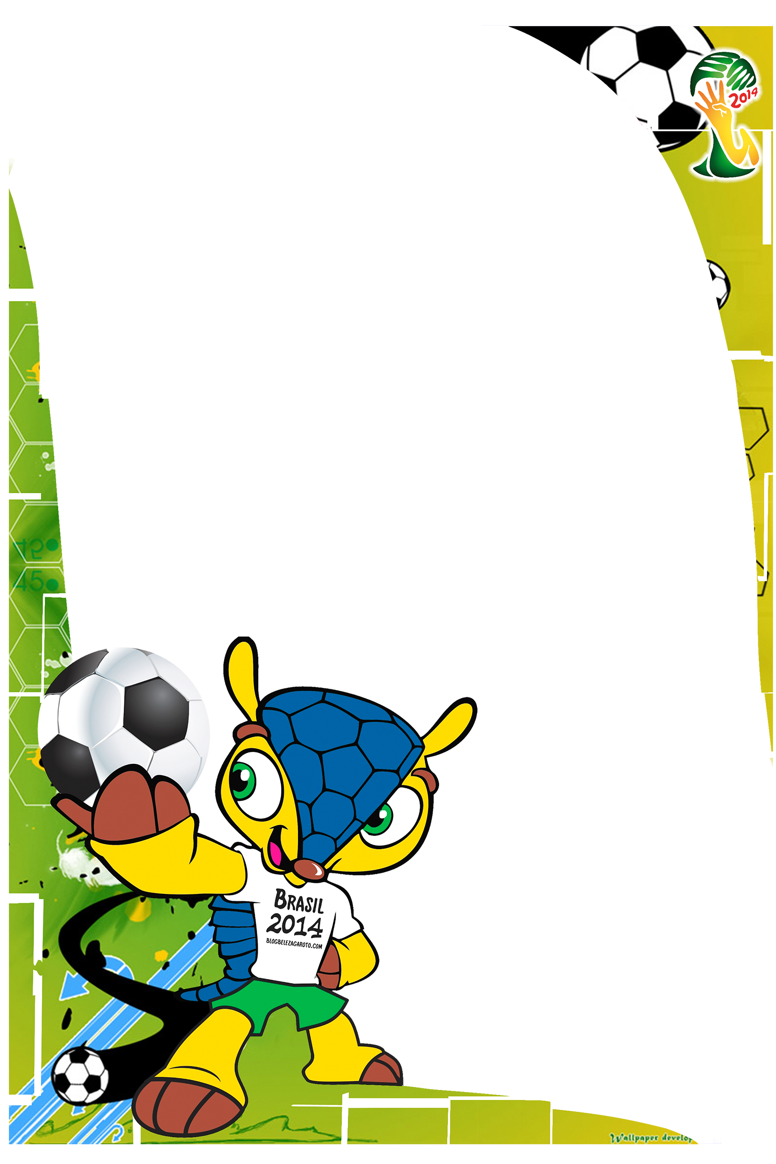Moldura Convite Minnie Vermelha Pic 24 Car Interior - 2014 Fifa World Cup (1575x2362), Png Download