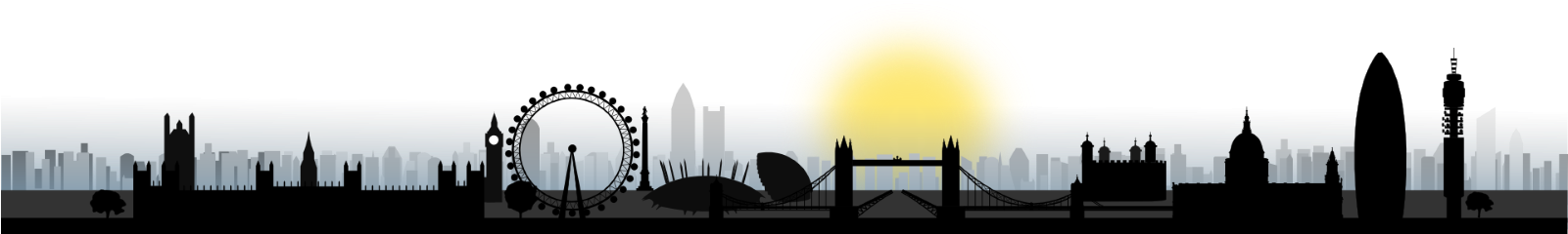 London Skyline London Directory Sun Rising - London (1600x330), Png Download