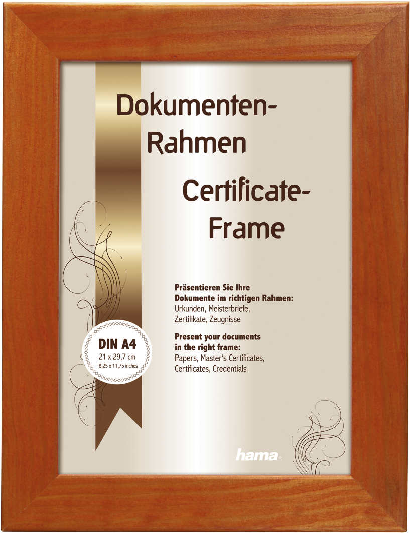 "riga" Wooden Frame, Orange, 21 X - Png Hd Certificate Frames (1100x1100), Png Download