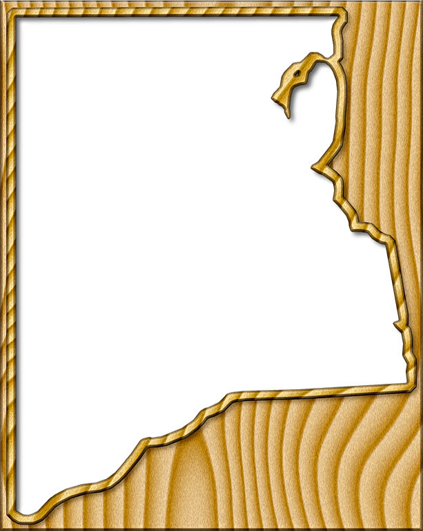 A Map Of Clay With The Map Area Carved From A Blond - Picture Frame (613x768), Png Download
