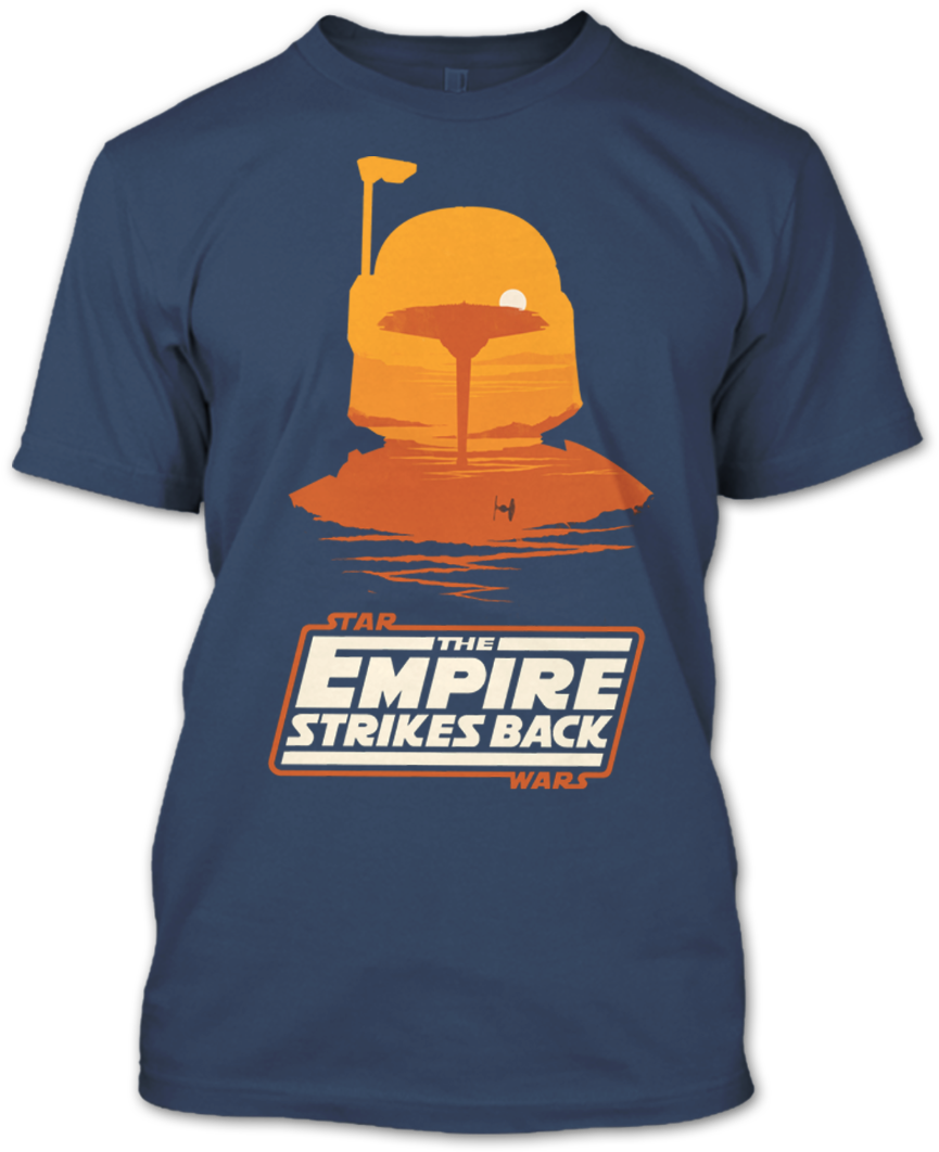 A Black T-shirt With The Shopify Logo - Star Wars Cloud City Sunset Shirt (1080x1080), Png Download