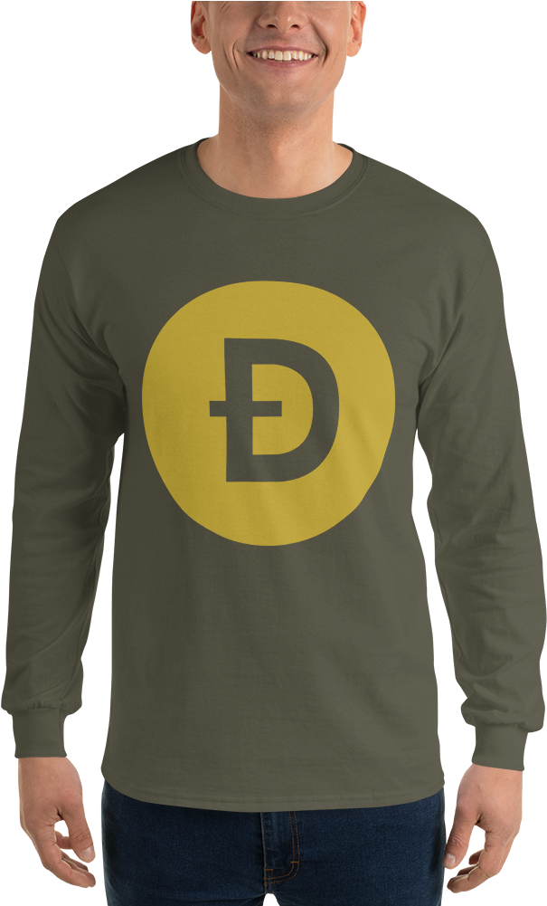 Dogecoin Long Sleeve T-shirt - Long-sleeved T-shirt (1000x1000), Png Download