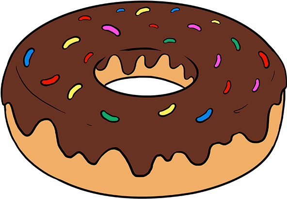 How To Draw Donut - Easy Donuts To Draw (680x678), Png Download