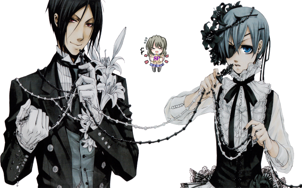 Anime Black Render Photo - Black Butler (1024x640), Png Download