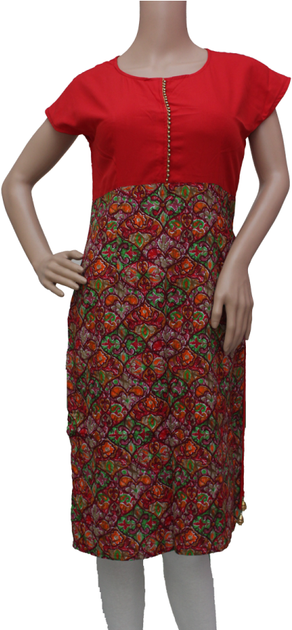 Thams Kurtis Shoe Lace Styled Slit With Golden Tussles - Day Dress (600x900), Png Download