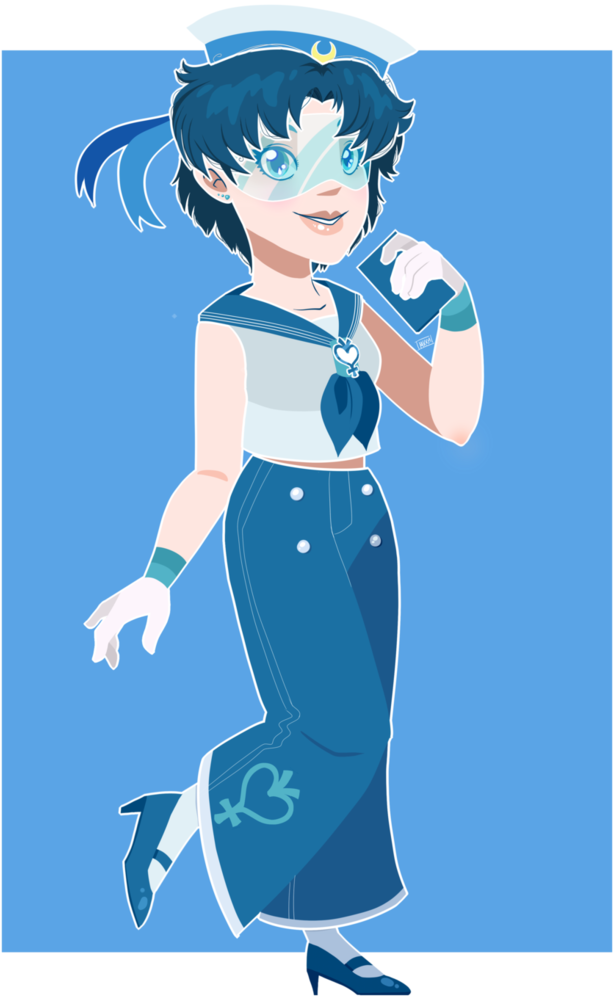 Sailor Mercury Vintage By Misskitkatmadness - Cartoon (752x1063), Png Download