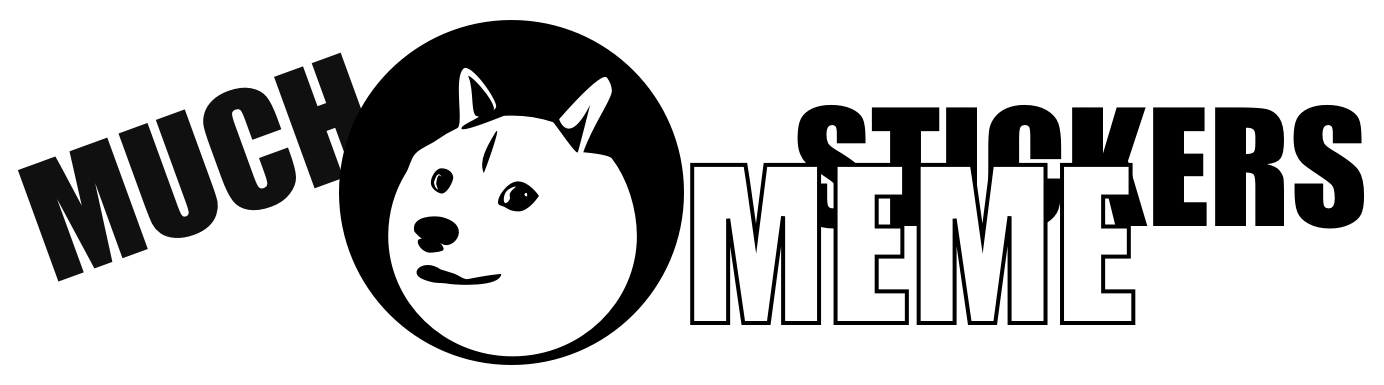 Much Meme Stickers - Cartoon (1384x385), Png Download