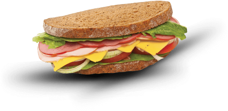 Deli-sandwich - Ham And Cheese Sandwich (834x399), Png Download