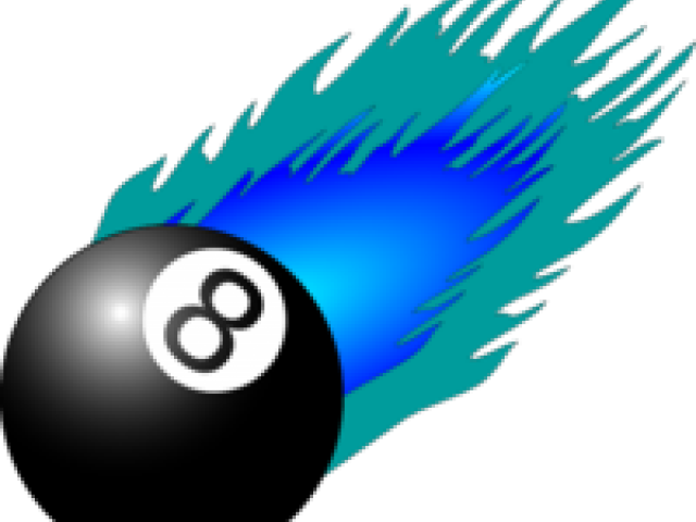 8 Ball Pool Clipart Eight Ball - Flames Clip Art (640x480), Png Download