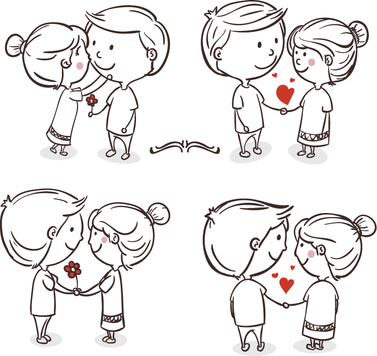 Romance Love Couple Cartoon - Love Couple Image Cartoon (743x702), Png Download