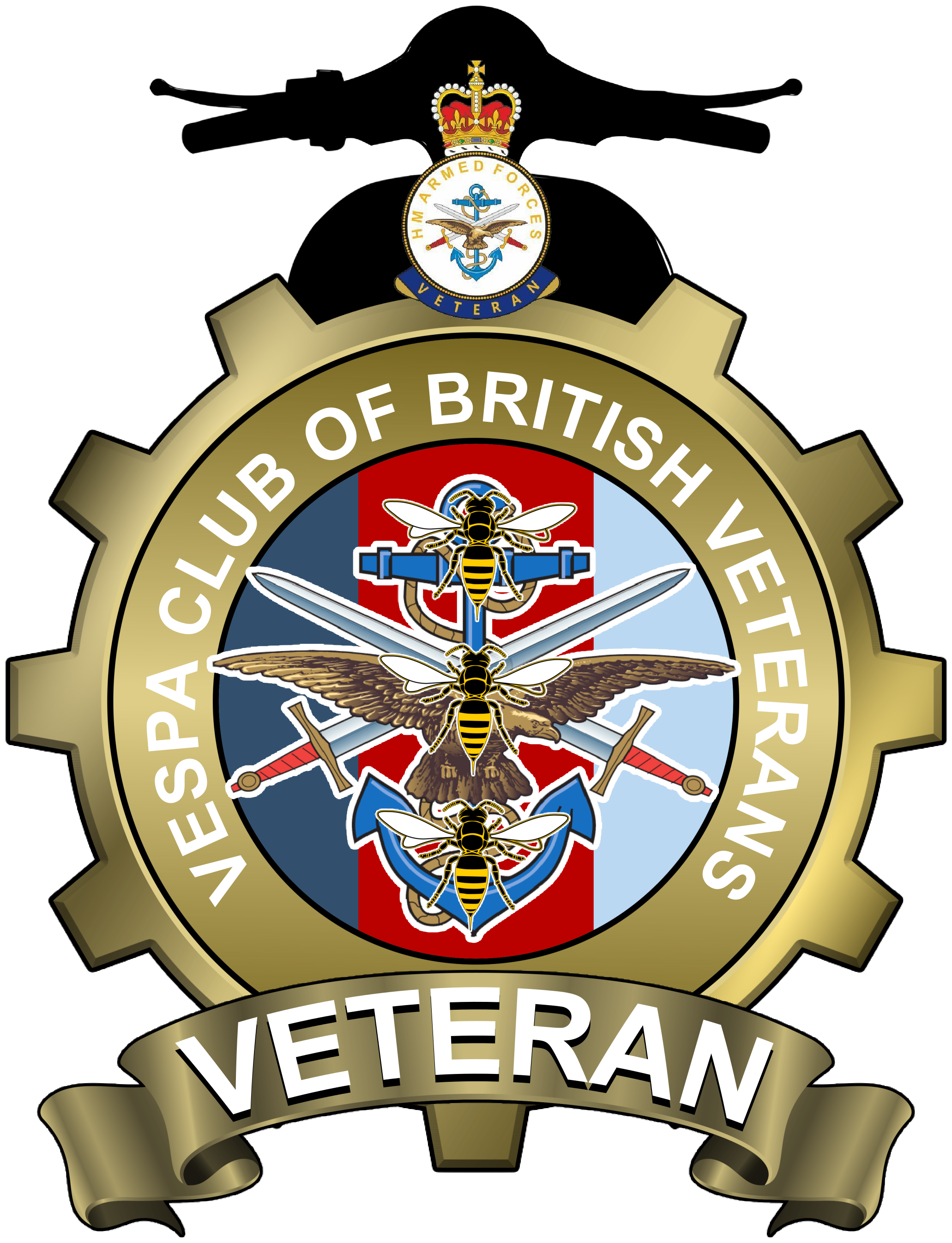 Veterans Vespa Club - Emblem (2062x2724), Png Download