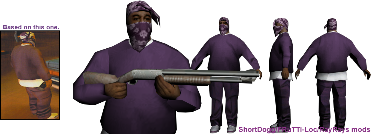 Gta Sa Beta Ballas Skins (1300x480), Png Download