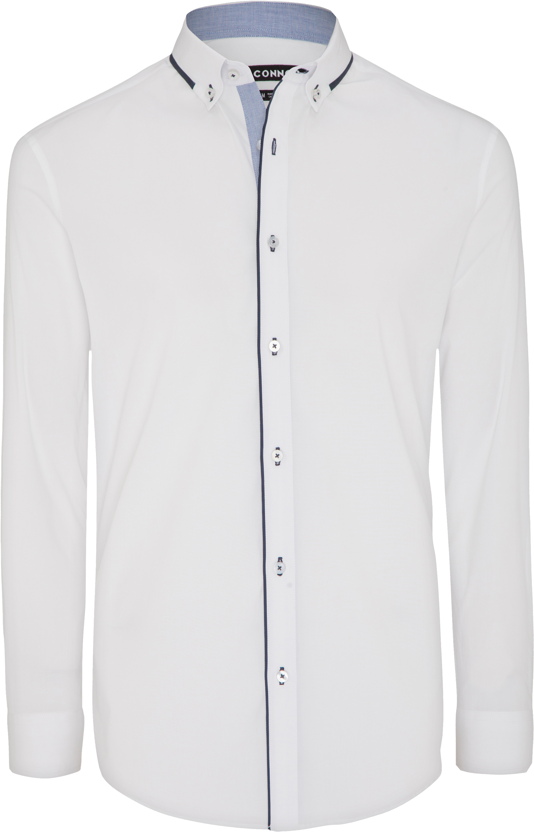 White Bligh Stretch Slim Dress Shirt - Long-sleeved T-shirt (3000x3000), Png Download