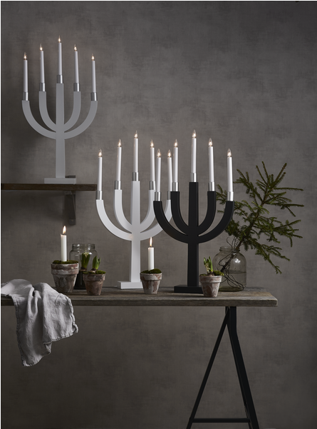 Candlestick Elias - Ljusstake Star Trading Elias Grå (600x600), Png Download