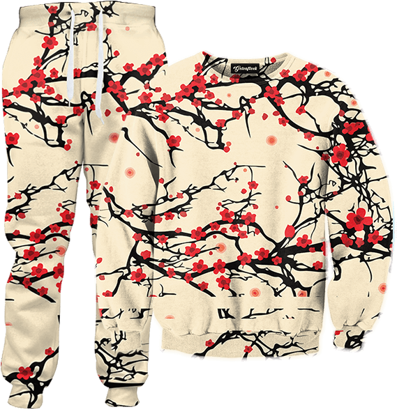 Floral Cherry Blossom Tracksuit - Japanese Cherry Blossom Pattern (600x600), Png Download