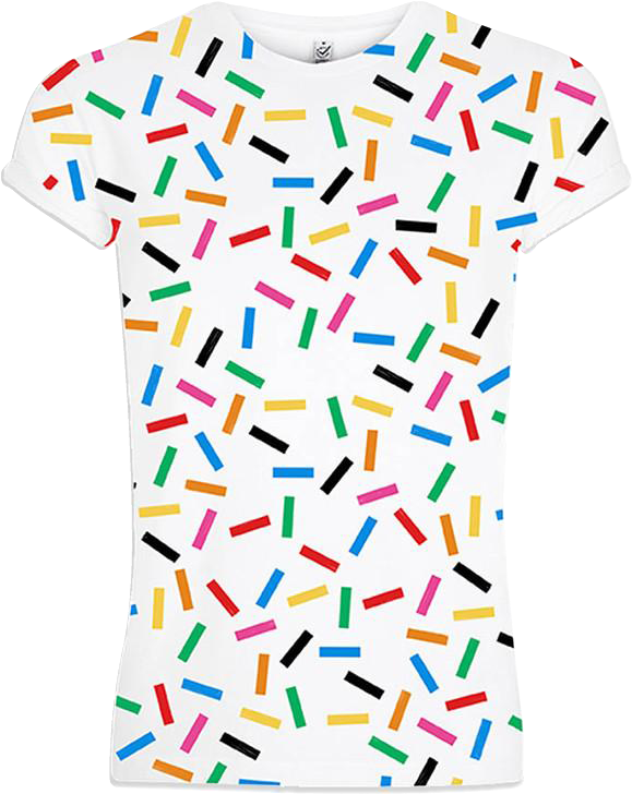 'confetti' White T-shirt - Active Shirt (675x843), Png Download
