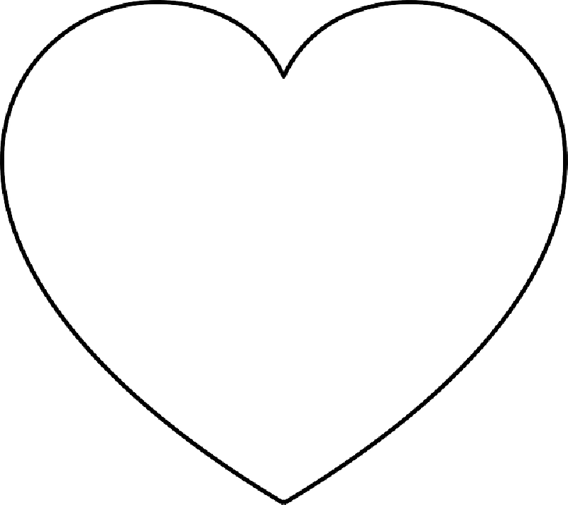 Red, Black, Large, Blue, Simple, Small, Outline, Symbol - Heart (800x711), Png Download