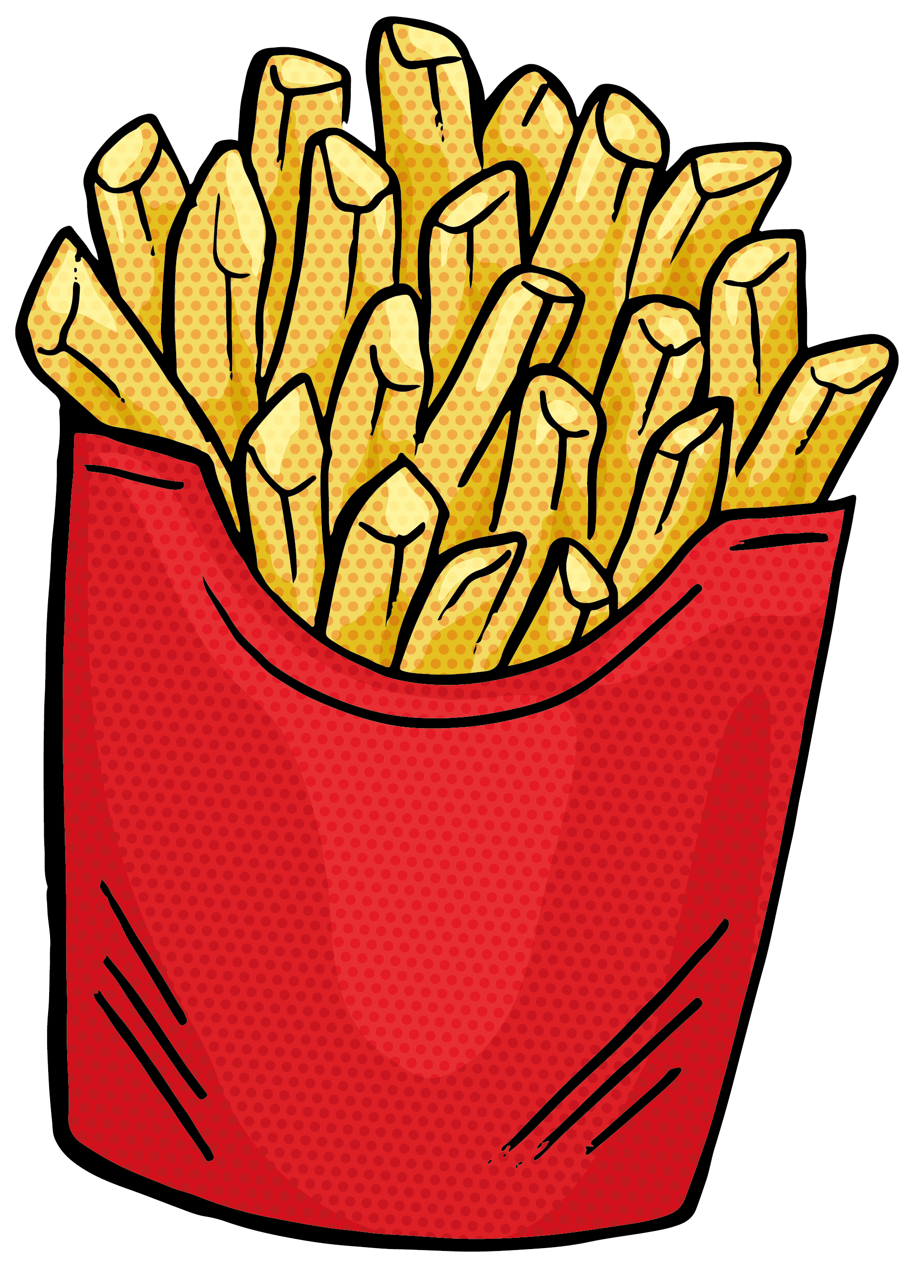 French Fries Fast Food Hamburger Junk Food - Pop Art Burger And Chips (1879x2605), Png Download