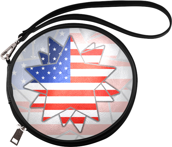 The Abstract Star With American Flag Round Makeup Bag - Cosmetics (800x800), Png Download