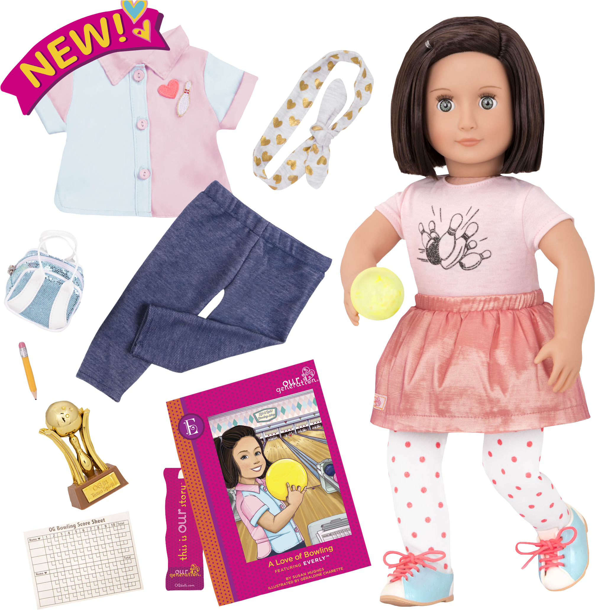 Everly Deluxe 18-inch Bowling Doll - Our Generation Everly Doll (2100x2100), Png Download