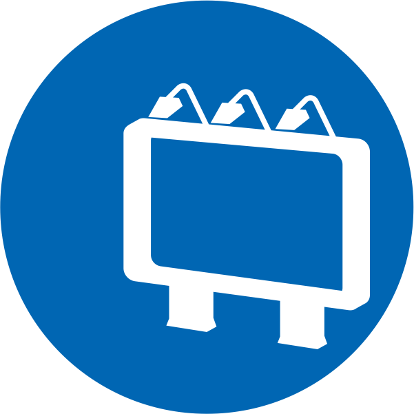 The Led Screens Allow Viewers To Watch Presentations - Billboard Icon Blue (601x601), Png Download