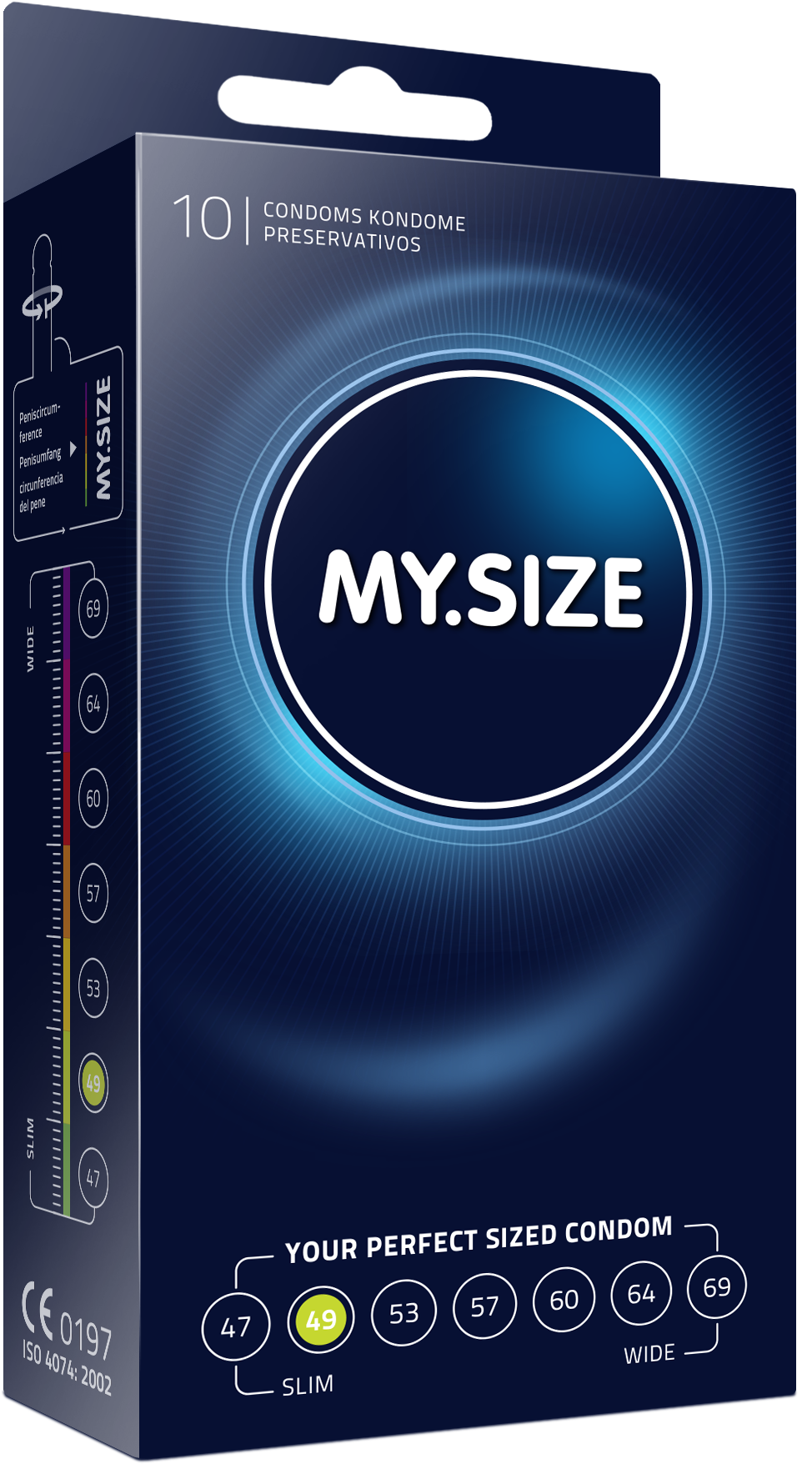 Size Condoms In 7 Different Condom Sizes - Mysize 67 (1030x1922), Png Download