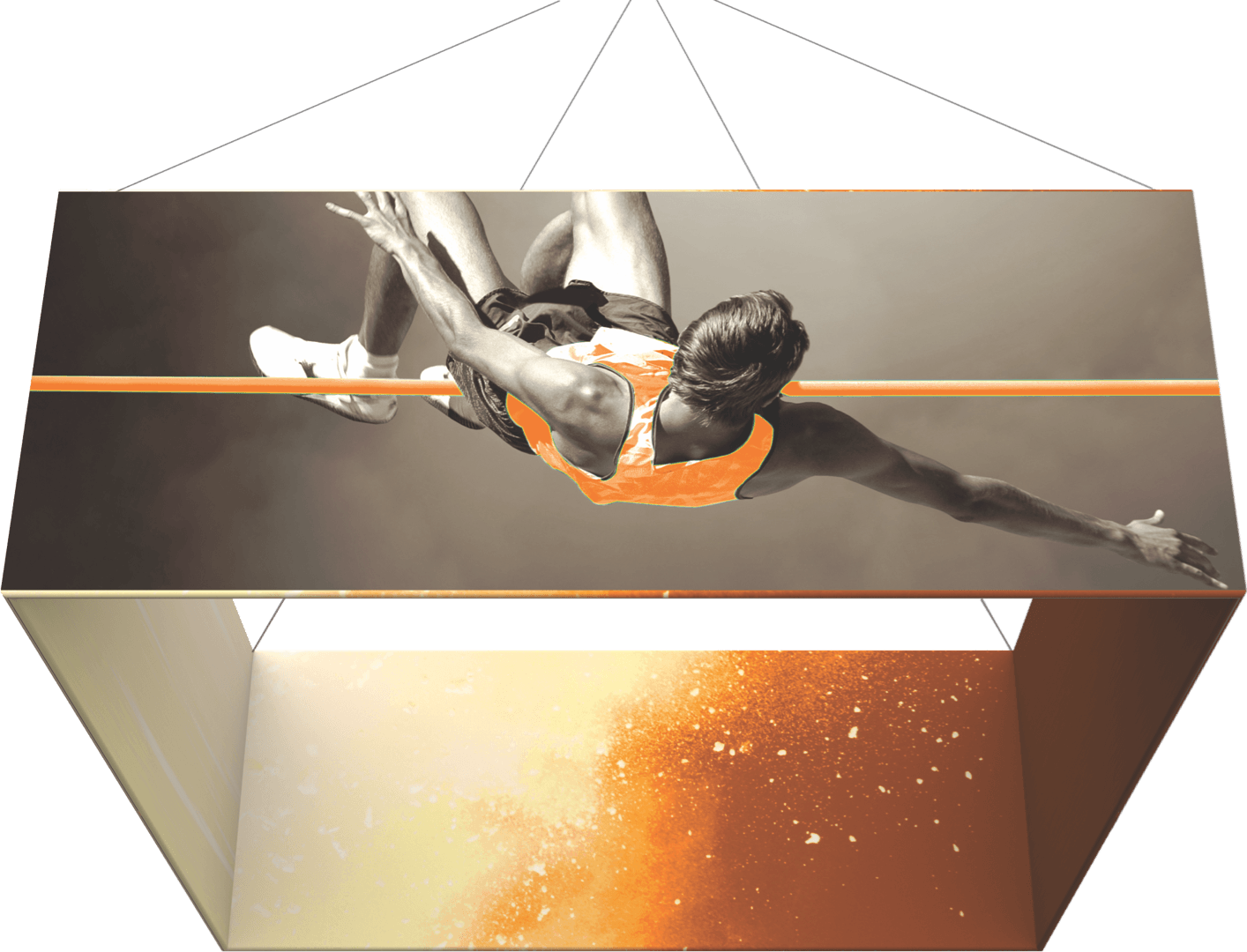 Square Hanging Trade Show Banner - Poster (1414x1080), Png Download