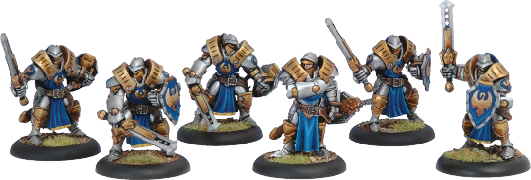 Sword Knight Unit - Warmachine Cygnar Sword Knights (1187x469), Png Download