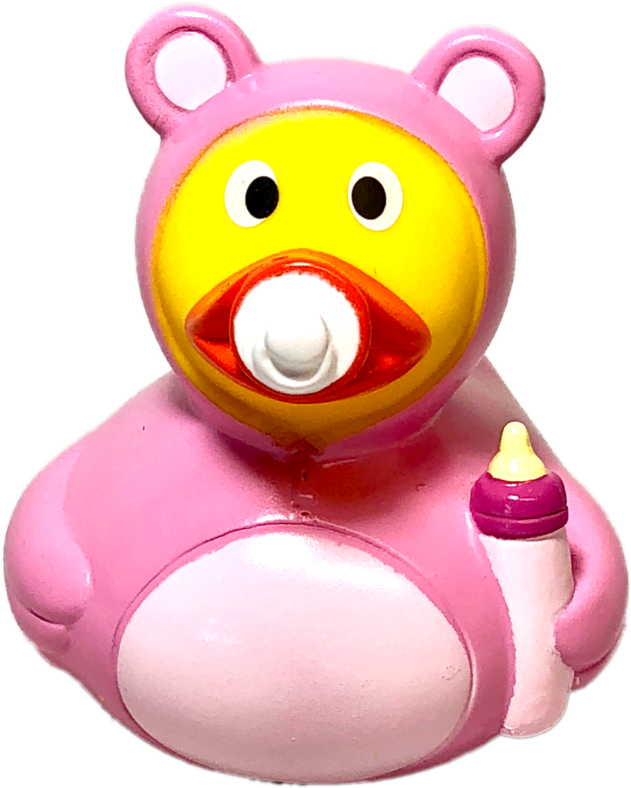 Baby Girl Rubber Duck - Bath Toy (1280x1280), Png Download