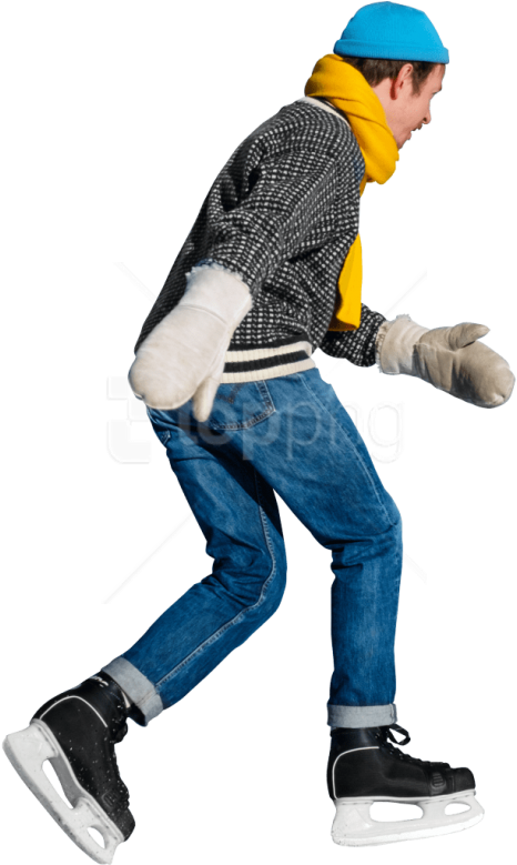 Free Png Download Ice Skating On Lake Vanern Png Images - Ice Skating Man Png (481x778), Png Download