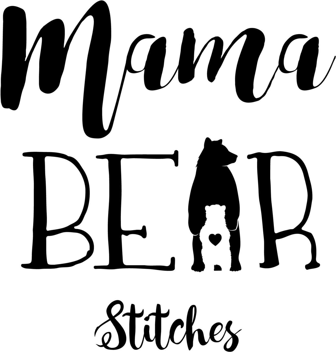 Mama Bear Png With Transparent Background - Calligraphy (1500x1557), Png Download